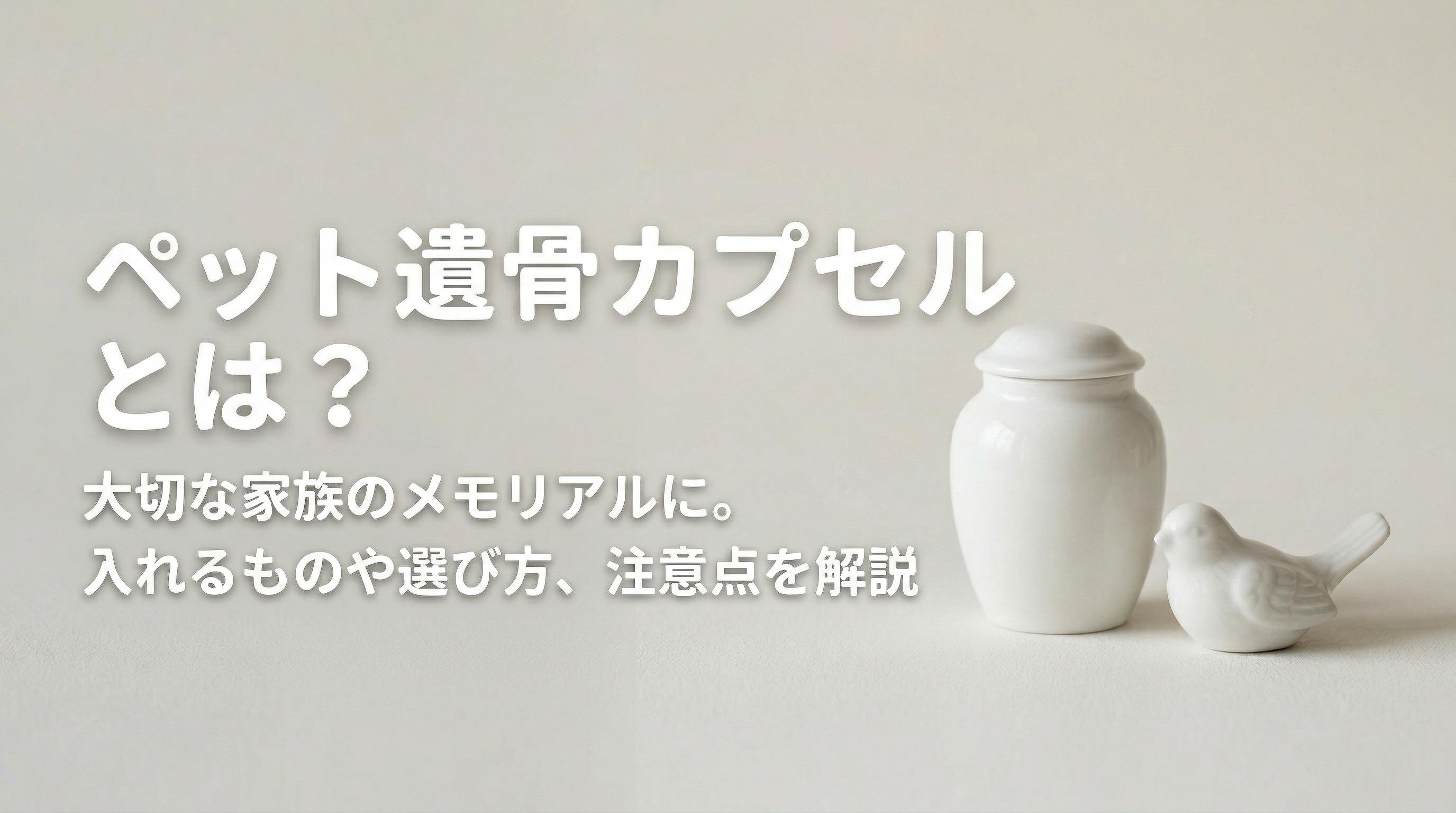ペット遺骨カプセルとは?入れるもの・選び方・注意点